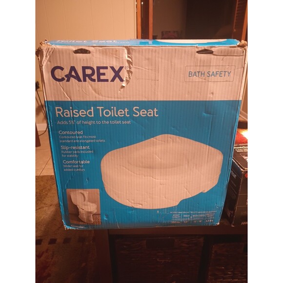 Carex Toilet Seat Riser - Adds 5.5 Inch of Toilet Height Raised Toilet Seat NEW - Picture 1 of 3